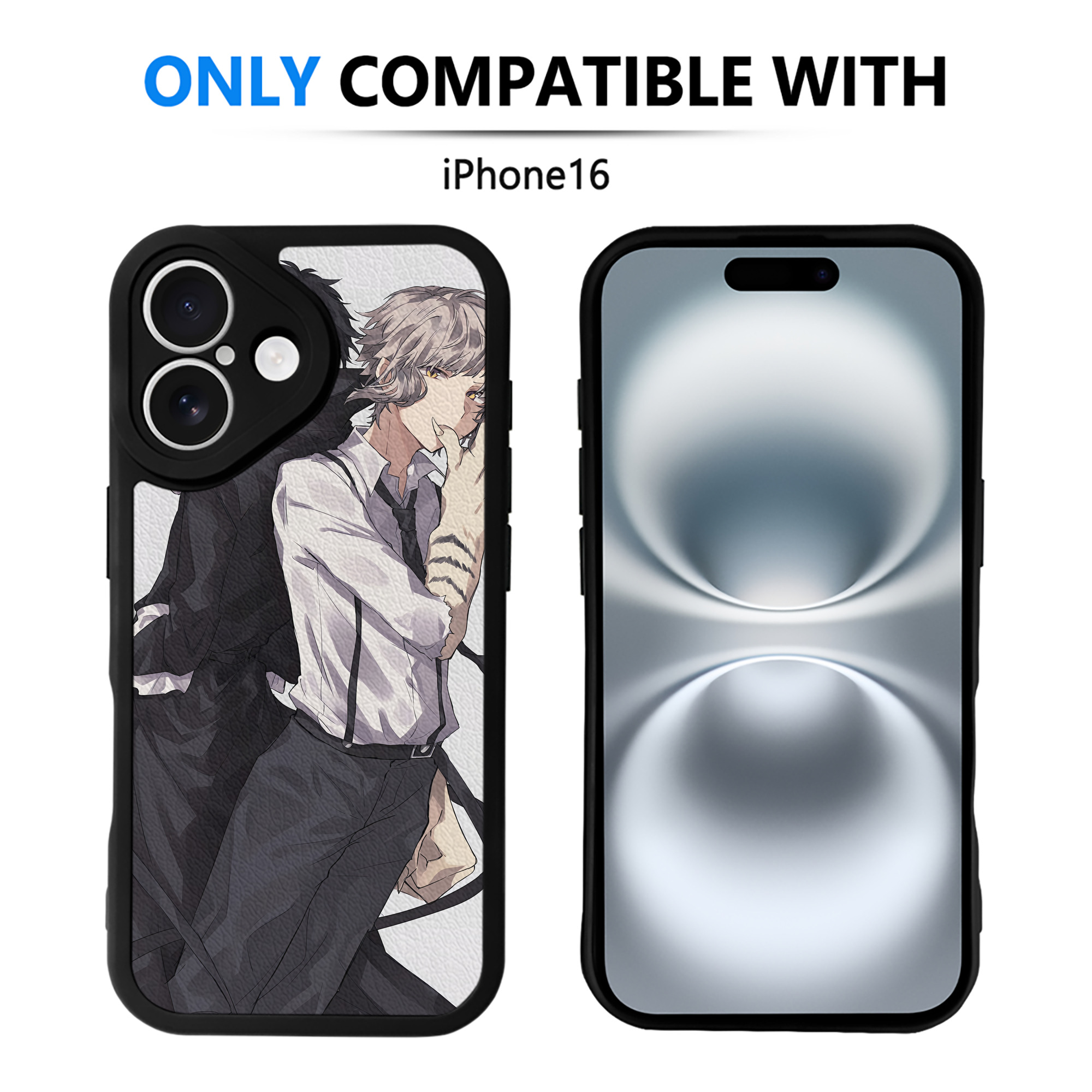 （画像用） 文豪ストレイドッグス Bungo Stray Dogs 【iPhone 16シリーズ対応】シリコンスマホケース（レザー調） 材質：シリコン